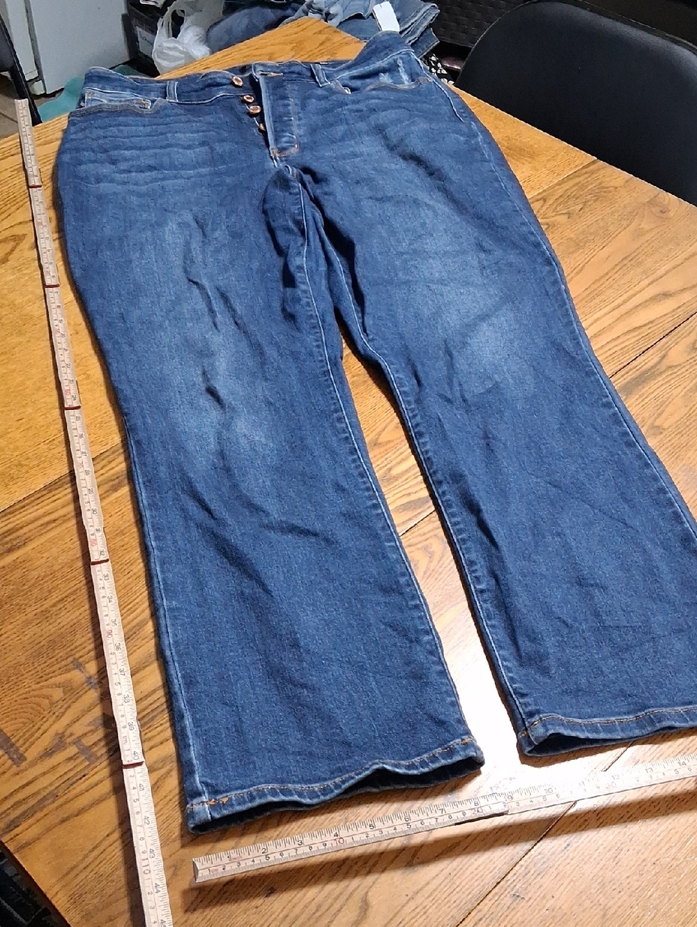 JUDY BLUE Jeans Womens 14W Blue DAD Pants BUTTON FLY Used Denim Preowned